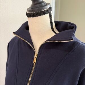 Elie Tahari Navy Blue Zip Up Sweatshirt